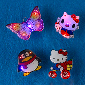 Flashing Cartoon Animal Pins